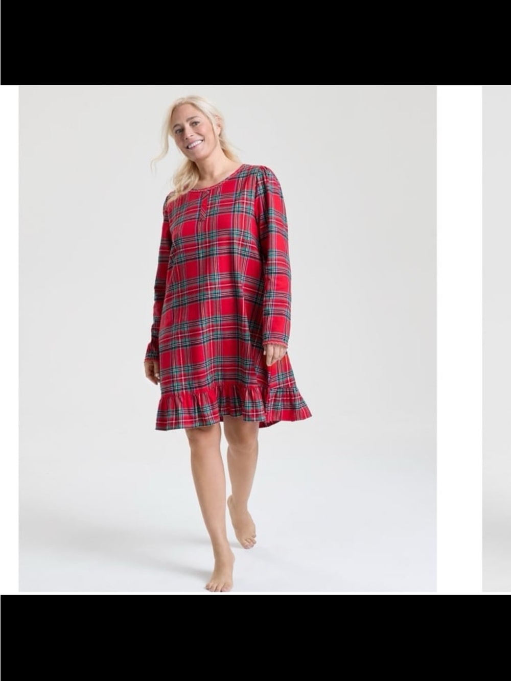 NWT holiday lane women’s Brinkley plaid long sleeve nightgown red plaid M